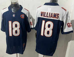 Nike Chicago Bears #18 Caleb Williams Navy-White With 51 Patch Football Jersey