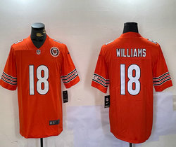 Nike Chicago Bears #18 Caleb Williams Orange team patch Vapor Untouchable Authentic Stitched NFL Jersey