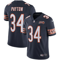 Nike Chicago Bears #34 Walter Payton 100th Season Patch Blue Vapor Untouchable Limited Authentic Stitched NFL Jersey