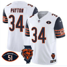 Nike Chicago Bears #34 Walter Payton White Throwback F.U.S.E Authentic stitched NFL jersey