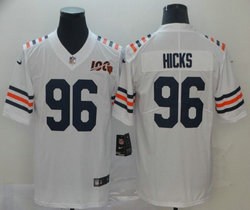 Nike Chicago Bears #96 Akiem Hicks White 100th Anniversary Patch Authentic stitched NFL jersey