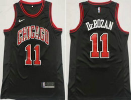 Nike Chicago Bulls #11 DeMar DeRozan Black Game Authentic Stitched NBA jersey