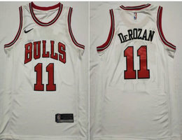 Nike Chicago Bulls #11 DeMar DeRozan White Game Authentic Stitched NBA jersey