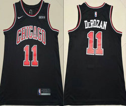 Nike Chicago Bulls #11 Demar Derozan Black 2021-2022 With Advertising Authentic Stitched NBA jersey
