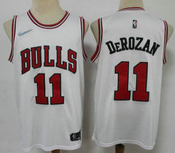 Nike Chicago Bulls #11 Demar Derozan White 75th anniversary Authentic Stitched NBA Jersey