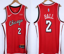Nike Chicago Bulls #2 LaMelo Ball Red City 75th anniversary Authentic Stitched NBA jersey