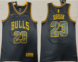 Nike Chicago Bulls #23 Michael Jordan Black Gold 2022-23 Authentic Stitched NBA jersey
