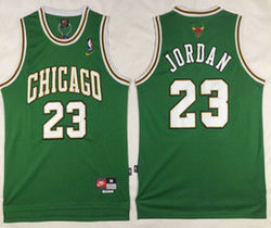 Nike Chicago Bulls #23 Michael Jordan Green white number Authentic Stitched NBA jerseys