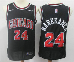 Nike Chicago Bulls #24 Lauri Markkanen Black Game New With Advertising Authentic Stitched NBA jersey