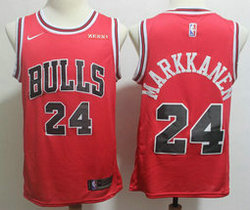 Nike Chicago Bulls #24 Lauri Markkanen Red Game With New With Advertising Authentic Stitched NBA jersey