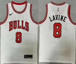 Nike Chicago Bulls #8 Zach LaVine White Game Authentic Stitched NBA jersey