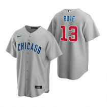 Nike Chicago Cubs #13 David Bote Gray Game Authentic Stitched MLB Jersey