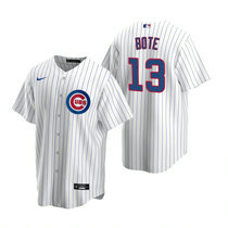 Nike Chicago Cubs #13 David Bote White Game Authentic Stitched MLB Jersey