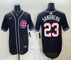 Nike Chicago Cubs #23 Ryne Sandberg 2026 Fashion Black Out Stitched Baseball Jersey