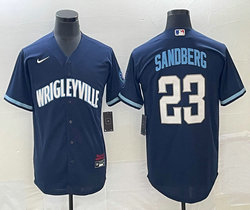 Nike Chicago Cubs #23 Ryne Sandberg Blue City Game Authentic Stitched MLB jersey