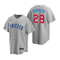 Nike Chicago Cubs #28 Kyle Hendricks Gray Game Authentic Stitched MLB Jersey