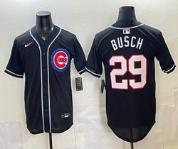 Nike Chicago Cubs #29 Michael Busch 2026 Fashion Black Out Stitched Baseball Jersey