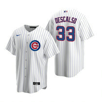 Nike Chicago Cubs #33 Daniel Descalso White Game Authentic Stitched MLB Jersey