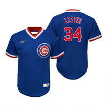 Nike Chicago Cubs #34 Jon Lester Blue Pullover Authentic Stitched MLB Jersey