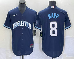 Nike Chicago Cubs #8 Ian Happ Navy Navy City Game Authentic Stitched MLB jersey