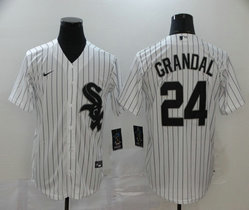 Nike Chicago White Sox #24 Yasmani Grandal White Game Authentic Stitched MLB Jersey