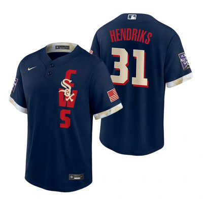 Nike Chicago White Sox #31 Liam Hendriks 2021 All star Blue Game Authentic Stitched MLB Jersey