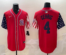 Nike Chicago White Sox #4 Lou Gehrig Red Joint MLB Jersey