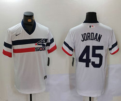 Nike Chicago White Sox #45 Michael Jordan White Pullover Authentic Stitched MLB Jersey