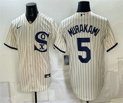 Nike Chicago White Sox #5 Munetaka Murakami Cream Cool Base Stitched Baseball Jersey