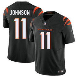 Nike Cincinnati Bengals #11 Josh Johnson Black Authentic Stitched NFL Jersey