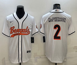 Nike Cincinnati Bengals #2 Evan McPherson White Joint Authentic Stitched baseball jersey