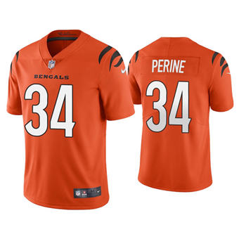 Nike Cincinnati Bengals #34 Samaje Perine Orange Vapor Untouchable Stitched Football Jersey