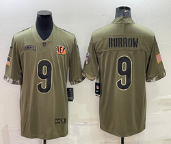 Nike Cincinnati Bengals #9 Joe Burrow 2022 Salute To Service Authentic Stitched NFL jersey