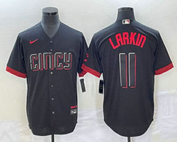 Nike Cincinnati Reds #11 Barry Larkin Black Game 2023 City Authentic Stitched MLB jersey