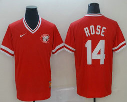Nike Cincinnati Reds #14 Pete Rose Pullover Throwback Authentic stitched MLB jersey