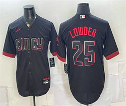 Nike Cincinnati Reds #25 Rhett Lowder Black City Cool Base Stitched Baseball Jersey