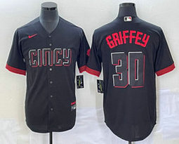 Nike Cincinnati Reds #30 Ken Griffey Jr Black 2023 City Authentic Stitched MLB jersey