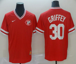 Nike Cincinnati Reds #30 Ken Griffey Pullover Throwback Authentic stitched MLB jersey