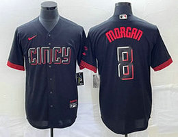 Nike Cincinnati Reds #8 Joe Morgan Black Game 2023 City Authentic Stitched MLB jersey