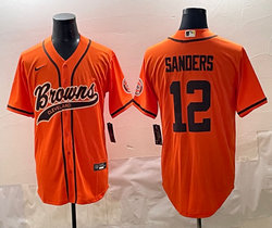 Nike Cleveland Browns #12 Shedeur Sanders Orange Authentic Stitched MLB Jersey