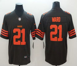 Nike Cleveland Browns #21 Denzel Ward Brown Rush Limited Authentic stitched NFL jersey