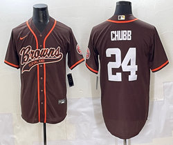 Nike Cleveland Browns #24 Nick Chubb Browns Joint Stitched baseball jersey