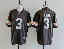Nike Cleveland Browns #3 Jerry Jeudy Brown Vapor Untouchable Authentic Stitched NFL Jersey