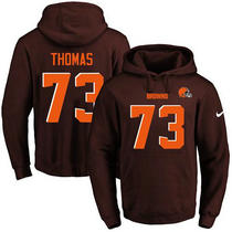 Nike Cleveland Browns #73 Joe Thomas Brown Stitched Name & Number Pullover NFL Hoodie