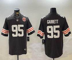 Nike Cleveland Browns #95 Myles Garrett Browns New patch Vapor Untouchable NFL Jersey