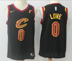 Nike Cleveland Cavaliers #0 Kevin Love Black Game With Advertising Authentic Stitched NBA Jersey