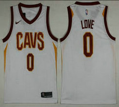 Nike Cleveland Cavaliers #0 Kevin Love White Game Authentic Stitched NBA Jersey