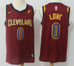 Nike Cleveland Cavaliers #0 Kevin Love Wine Game With Advertising Authentic Stitched NBA Jersey