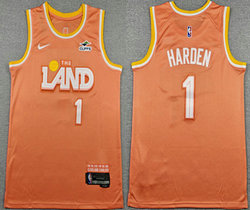 Nike Cleveland Cavaliers #1 James Harden Orange 2025-26 City Stitched Basketball Jersey