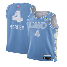 Nike Cleveland Cavaliers #4 Evan Mobley Light Blue 2024_25 City Edition Stitched Jersey